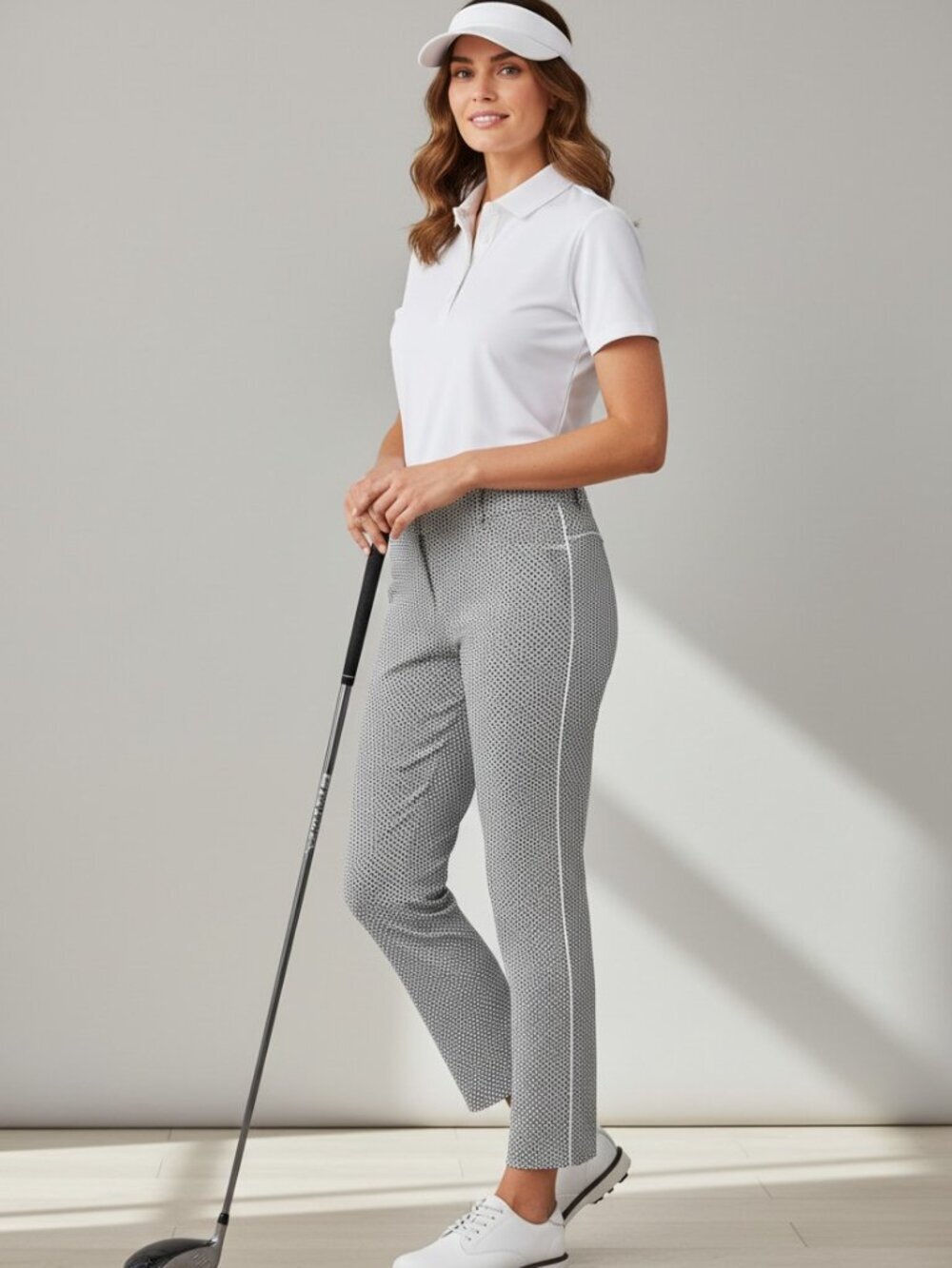 Swing Control Navy White Diamond Print Pull On Golf Ankle Pants Size 2 Canada